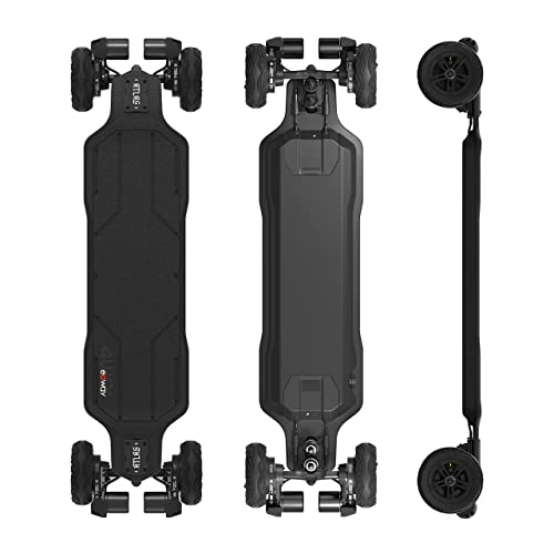 Exway Atlas Carbon-4WD All-Terrain Electric Skateboards, All-Weather Pneumatic Tires, Top Speed of 31 Mph, 18miles Range, IP55 Waterproof, 780 LBS Max Load, Electric Longboard for Adults - Massive Stator Pty Ltd