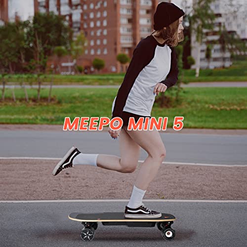 MEEPO Electric Skateboard, 28 MPH Top Speed, 330 LBS Load Capacity with Remote, Maple Cruiser for Adults and Teens, Mini 5, Black - Massive Stator Pty Ltd